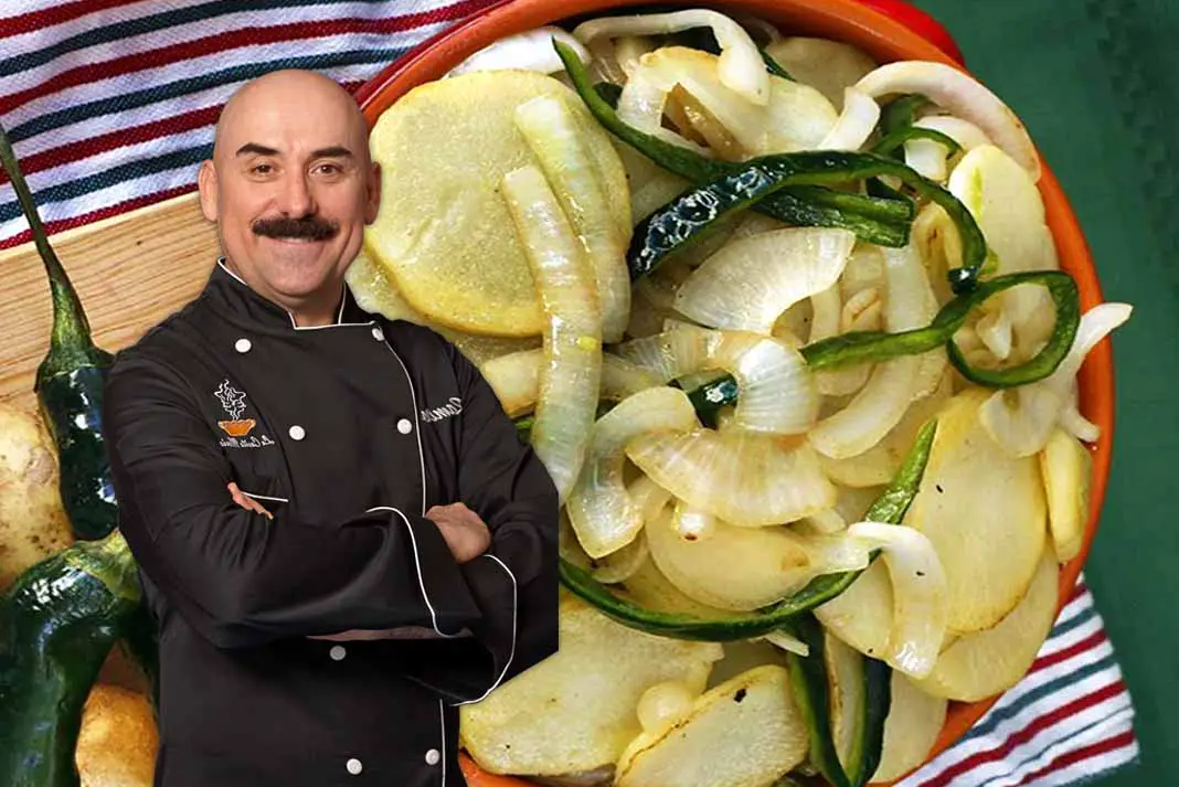 Papitas con rajas de chile chilaca – Chefs Jaime y Ramiro